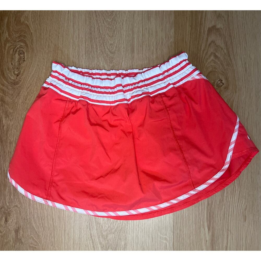 Lululemon Run: Track Attack Skirt- Stripe Love Red sz 6